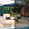 10 Foot Solar Hanging Umbrella with Adjustable Tilt and LED Lighting for Patio